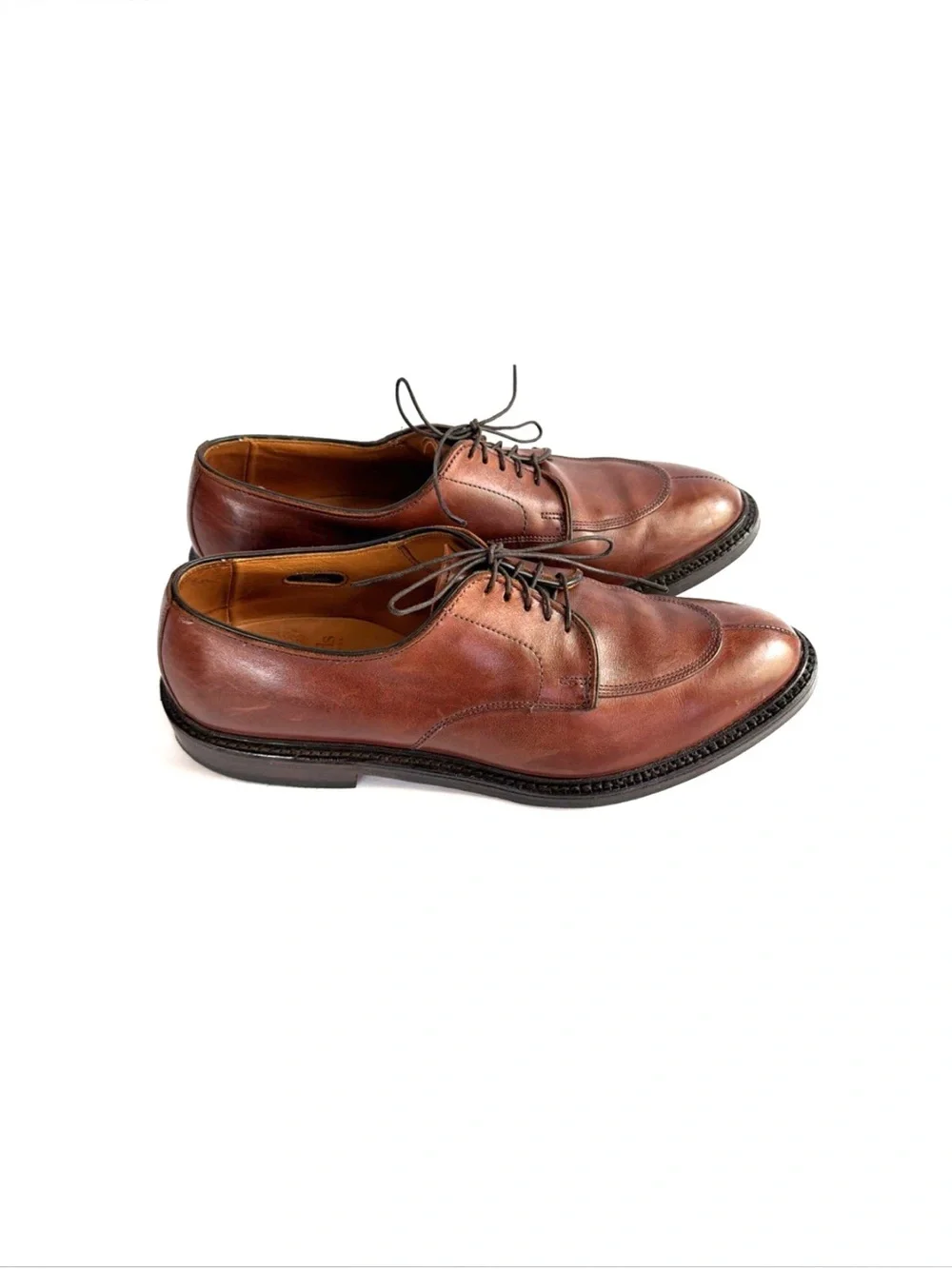 Allen Edmonds Walton Brown Leather Split Toe Oxford Dress Shoes Men Size 10 B